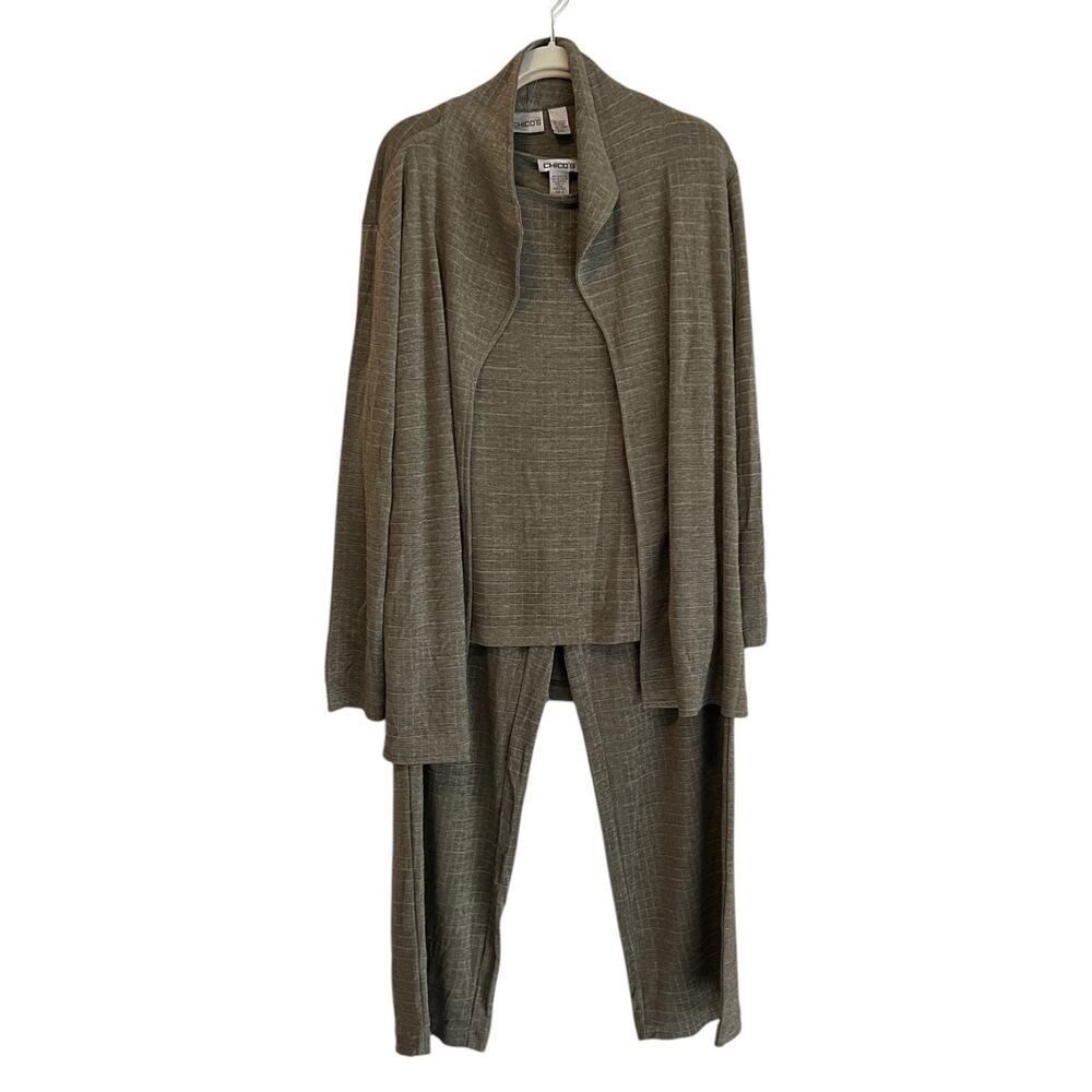 Chico's Olive Green Knit Pantsuit Set